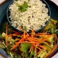 rice and salad